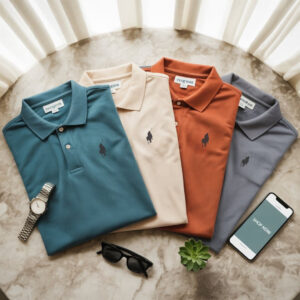 Bold & Solid – Polo T-Shirt Set (Pack of 4)