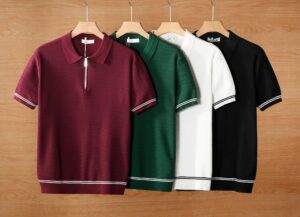 Summer contrasting collar polo T-shirt for men
