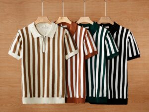 Polo collar shirt for men short sleeved